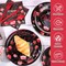 350 Pcs Happy Birthday Party Supplies Disposable Party Tableware Set Serves 50 Included Plates Napkins Cups Cutlery for Men Woman 50th 80th Birthday Party Decorations (Black Red)